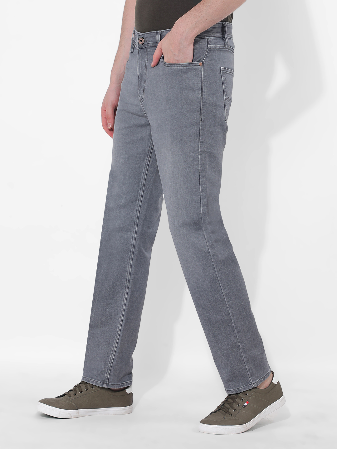 Numero Uno Men Solid Grey Jeans
